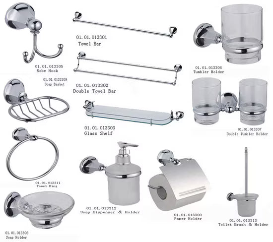 12-piece wall-mounted bathroom accessories