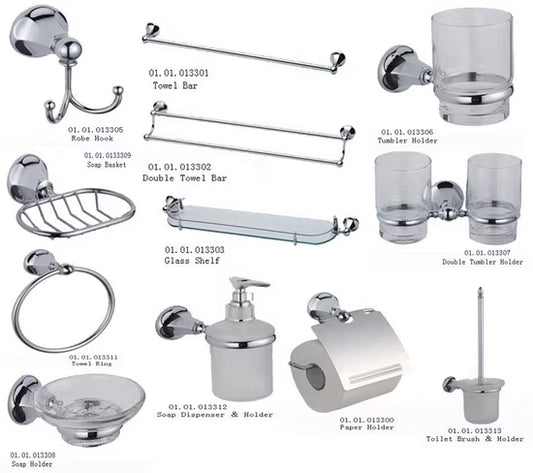 12-piece wall-mounted bathroom accessories
