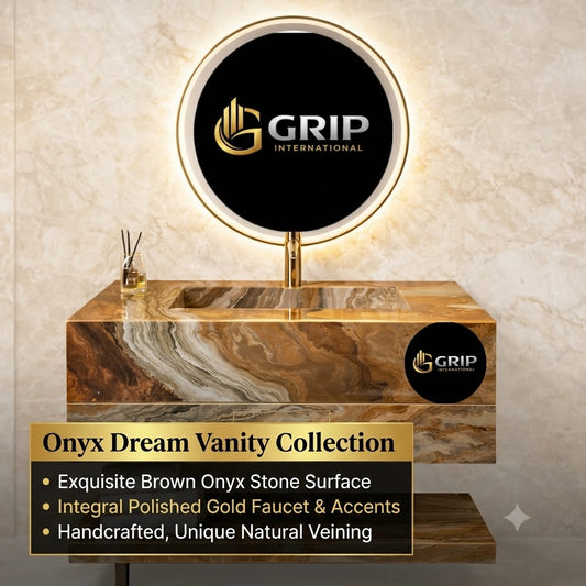 Onyx Dream Vanity – Brown Marble Finish