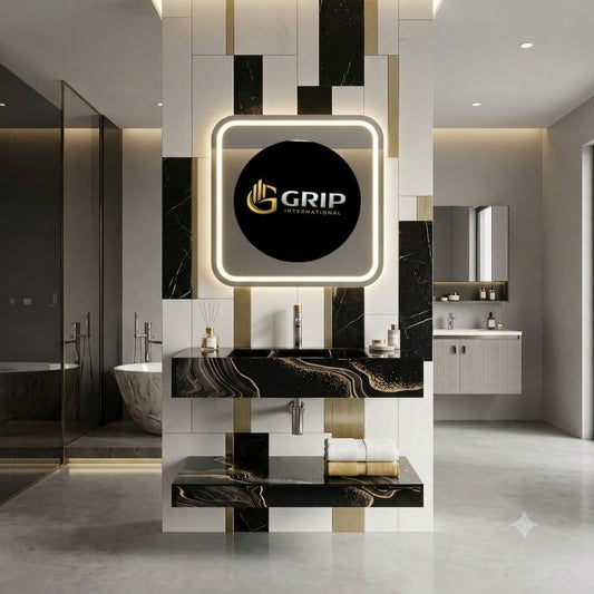 Elite Curve Vanity – Modern Black & White